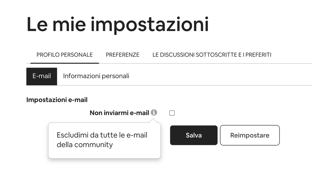 inviarmi e-mail