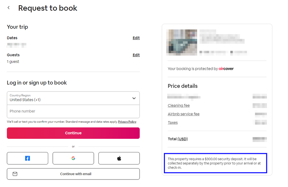 Most hosts will include the information in their House Rules, but Airbnb also auto-adds the details during the checkout pages. It is listed under the price breakdown on the first page of the checkout process.