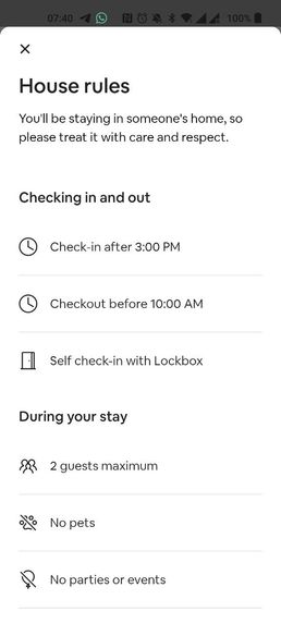 Check-in info when I booked